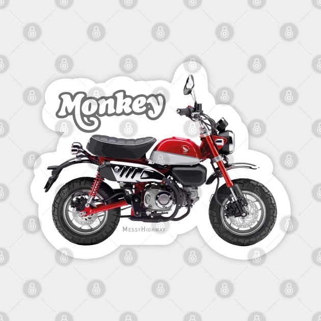 Honda Monkey 125 19 red, s Sticker by MessyHighway
